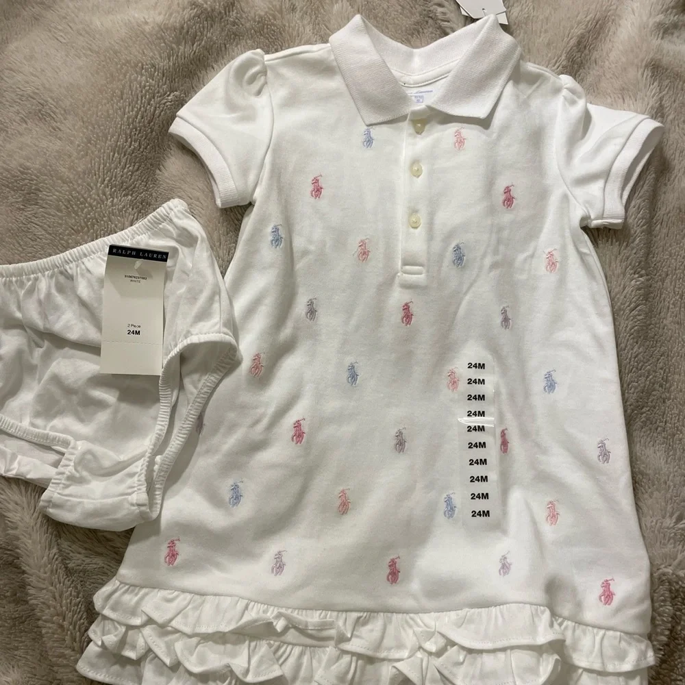 NWT Polo Ralph Lauren Ruffled Polo Dress and Bloomer